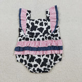 SR3898   baby girl clothes cow bows newborn girl summer bubble
