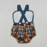 SR3925   baby boy clothes hunting print toddler boy summer bubble