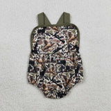 SR3926  baby boy clothes hunting print toddler boy summer bubble