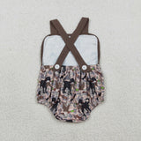 SR3928  baby boy clothes hunting print toddler boy summer bubble