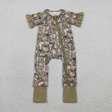 SR3931  baby girl clothes bows print toddler girl summer romper