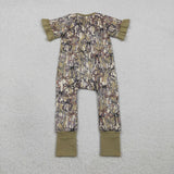 SR3931  baby girl clothes bows print toddler girl summer romper