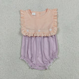 SR3941   baby girl clothes purple print toddler girl summer bubble