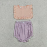 SR3941   baby girl clothes purple print toddler girl summer bubble