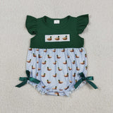 RTS  Matching clothing embroidery mallard  print clothing baby summer bubble-2026.5.15