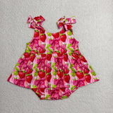 SR4134  baby clothes strawberry print toddler girl summer bubble