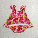 SR4134  baby clothes strawberry print toddler girl summer bubble
