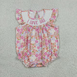 SR4142   baby clothes embroidery love dad print toddler girl summer bubble