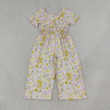 SR4196  baby girl clothes floral print girl summer  jumpsuit