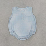 RTS  Matching clothing gingham print clothing baby boy summer bubble-2026.7.23