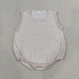 SR4233  baby boy clothes brown print toddler boy summer bubble