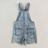 SS0023 High Quality Highland Cow Denim Shorts Girls Summer Overalls