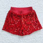 Baby girl red sequined shorts