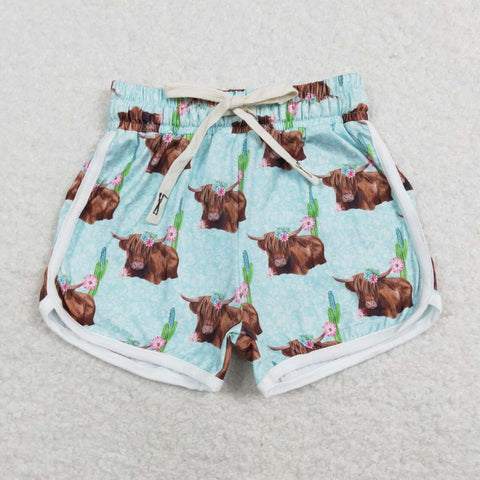 SS0123 toddler clothes summer shorts bottom hignland cow farm milk silk baby girl summer bottom