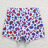 SS0167 baby girl clothes 4th of July patriotic summer shorts leopard denim shorts