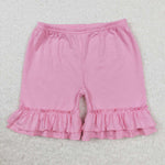 SS0181 toddler clothes pink ruffle girl summer shorts