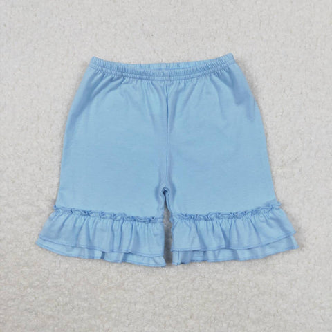 SS0183 toddler clothes blue ruffle girl summer shorts