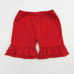 SS0184 toddler clothes red ruffle girl summer shorts