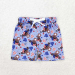 SS0204  baby boy clothes bull head 4th of July patriotic boy summer shorts