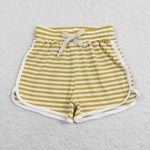 SS0210 toddler clothes summer shorts bottom yellow stripes milk silk baby girl summer bottom