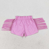 RTS Matching toddler clothes leather print tassel shorts baby summer clothes-2026.3.3