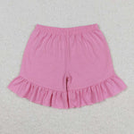 SS0271 toddler clothes pink ruffle girl summer shorts