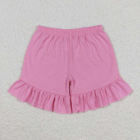 SS0271 toddler clothes pink ruffle girl summer shorts