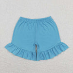 SS0272 toddler clothes blue ruffle girl summer shorts