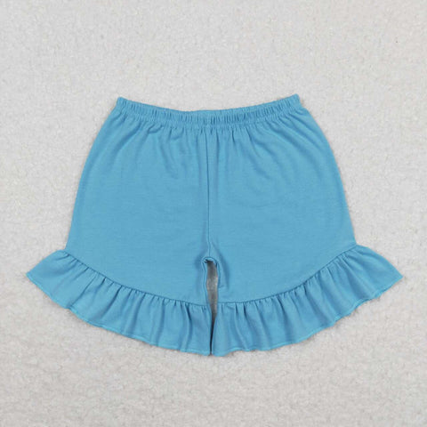 SS0272 toddler clothes blue ruffle girl summer shorts