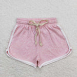 SS0319 toddler clothes summer shorts bottom pink and white waffle baby girl summer bottom