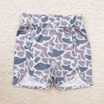 SS0361   baby girl clothes grey camouflage girl summer shorts