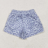SS0464   baby girl clothes gray leopard print girl summer yoga shorts