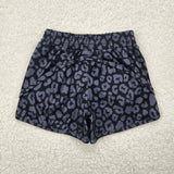 SS0467   baby girl clothes black leopard print girl summer yoga shorts