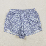 SS0468  adult clothes gray leopard print adult women summer yoga shorts