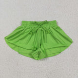 SS0548   baby girl clothes green girl summer shorts yoga clothes