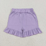 RTS toddler clothes matching clothing solid color shorts baby girl summer clothes-2025.7.2