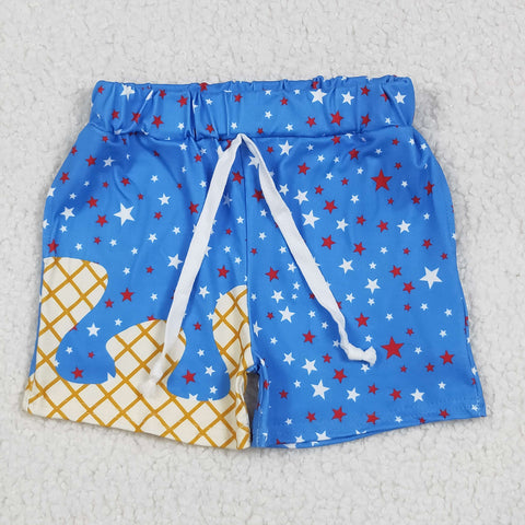 SS0611   baby boy clothes star print boy 4th of July Patriotic summer shorts