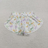 SS0682   baby girl clothes bows print girl mardi gras yoga summer shorts