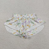 SS0682   baby girl clothes bows print girl mardi gras yoga summer shorts