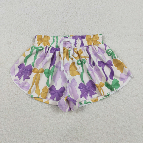 SS0684  baby girl clothes bows print girl mardi gras summer shorts