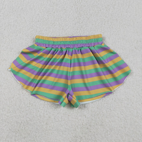 SS0685   baby girl clothes stripe print girl mardi gras yoga summer shorts