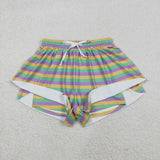 SS0706  baby girl clothes stripe print girl mardi gras yoga summer shorts