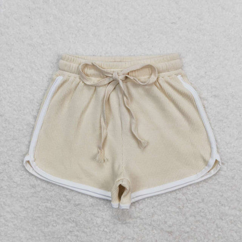 SS0323 toddler clothes summer shorts bottom beige waffle baby girl summer bottom