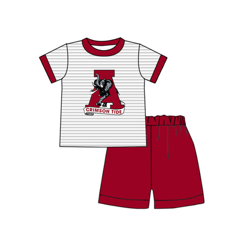 Order Deadline:22th Apr. Split order baby boy clothes state boy summer shorts set