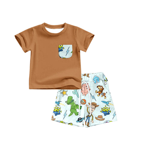Order Deadline:22th Apr. Split order baby boy clothes cartoon boy summer shorts set
