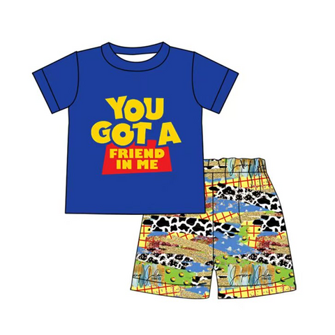 Order Deadline:22th Apr. Split order baby boy clothes cartoon toys boy summer shorts set