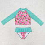 S0260  baby girl clothes pink rose girl summer swimsuit