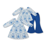 RTS kids matching clothing castle print clothing baby girl winter clothing-2026.1.19