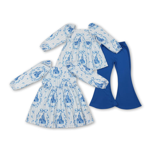 RTS kids matching clothing castle print clothing baby girl winter clothing-2026.1.19