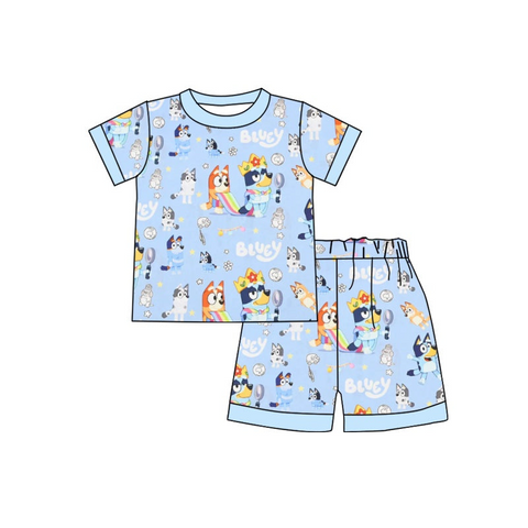 Order Deadline:15th Mar. Split order baby boy clothes cartoon dog boy summer shorts set